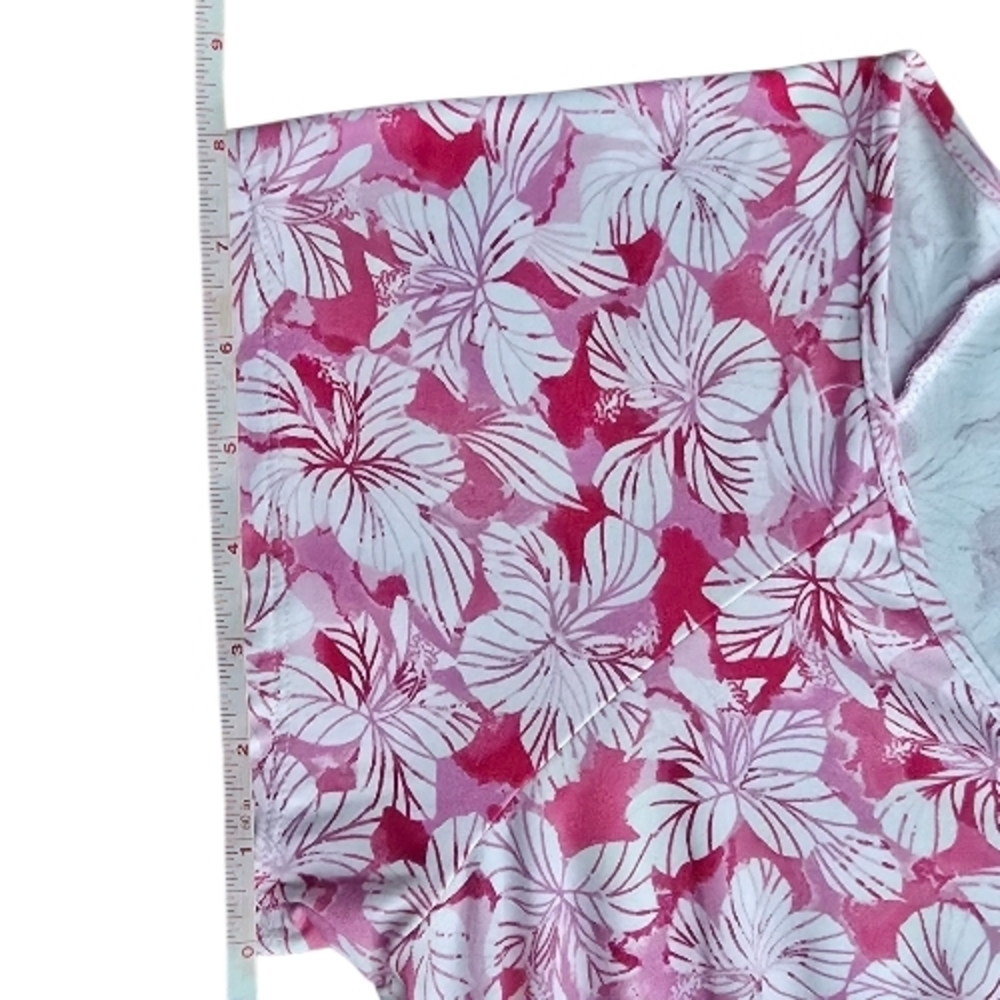 NOBO No Boundaries Pink Floral Tiered Mini Dress L (11-13) V-Neck Casual - Picture 11 of 15